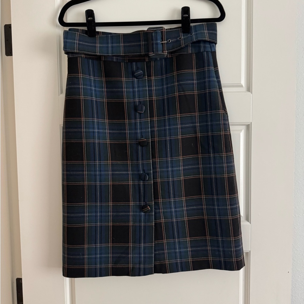 Maeve Anthropologie Plaid Pencil Skirt Knee-Length